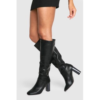 Kniehohe Stiefel Mit Blockabsatz - Black - 36, Black