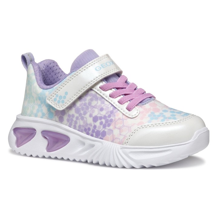 Geox Sneaker "J ASSISTER GIRL Blinkschuh", Halbschuh, Klettschuh mit Textilfutter