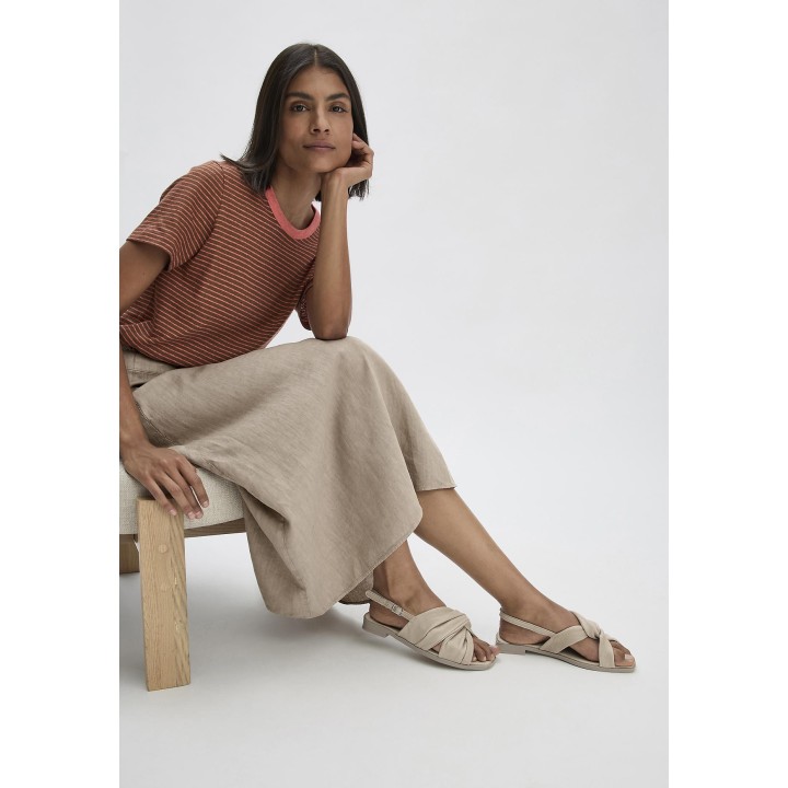 hessnatur Damen Sandalette aus chromfrei gegerbtem Glatt-Leder - beige - Größe 36