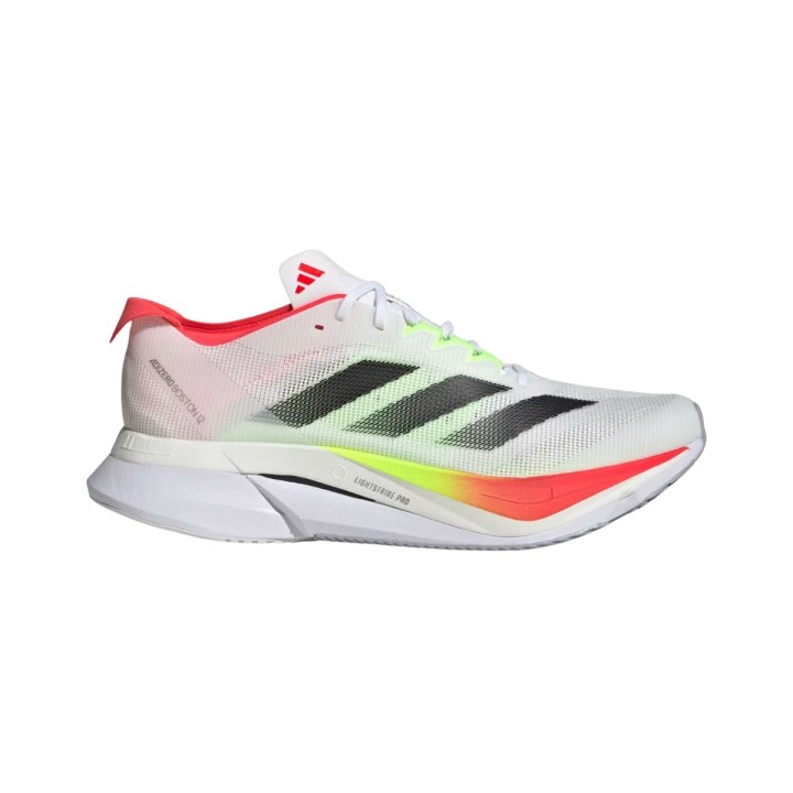 Adidas Adizero Boston 12 Schuhe Weiß Rot SS25, Größe UK 7.5