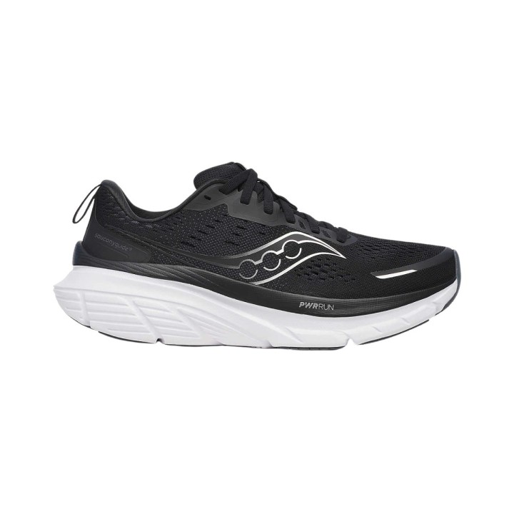 Saucony Guide 18 Wide Schwarz Weiß SS25 Damen-Schuhe, Größe 38 - EUR