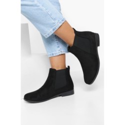 Breite Passform Wildleder Chelsea-Stiefel - Schwarz - 36, Schwarz