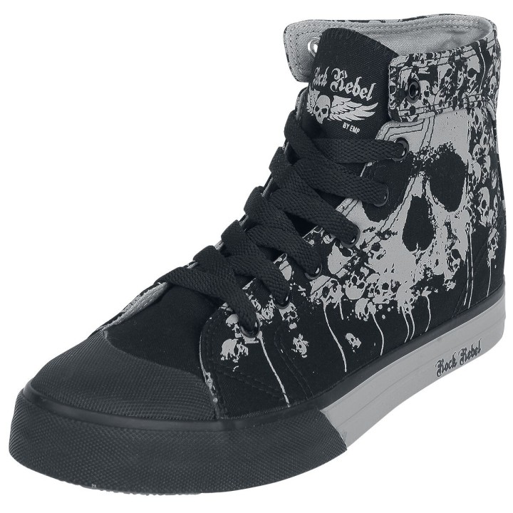Rock Rebel by EMP - Rock Sneaker high - Walk The Line - EU37 bis EU47 - Größe EU37 - schwarz