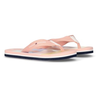 Tommy Hilfiger Zehentrenner, Pool Slides, Pantolette, Sandale mit Textilbandage