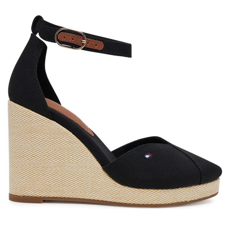 Halbschuhe Tommy Hilfiger Flag High Wedge Espad Closed Toe FW0FW08494 Schwarz