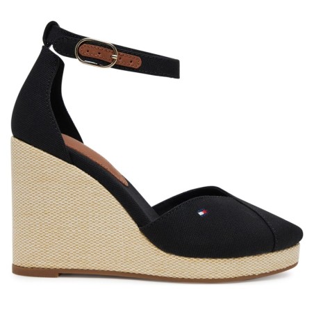 Halbschuhe Tommy Hilfiger Flag High Wedge Espad Closed Toe FW0FW08494 Schwarz