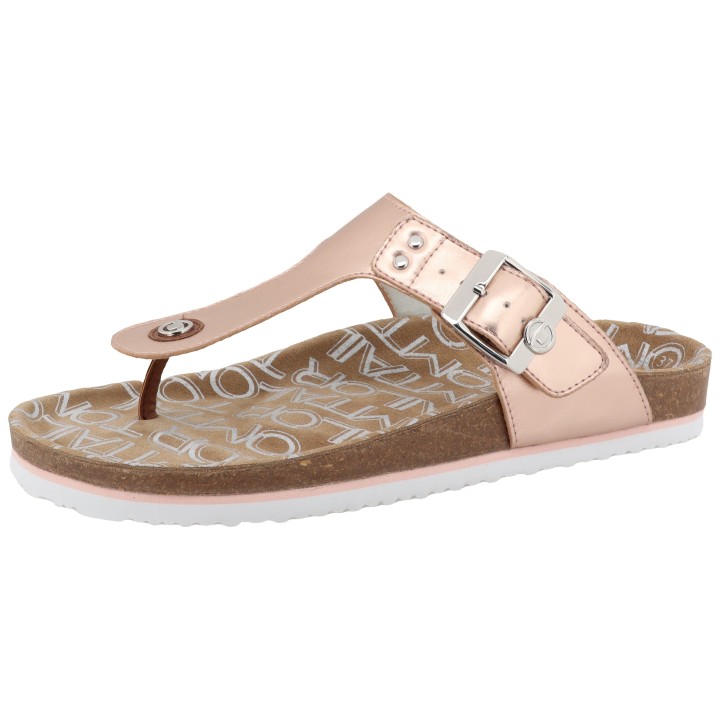 TOM TAILOR Zehentrenner "Greta", Sommerschuh, Dianette, Schlappen mit T-Logo-Niete