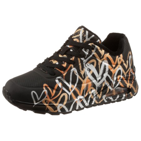 Skechers Sneaker "UNO - METALLIC LOVE", Freizeitschuh, Halbschuh, Schnürschuh mit trendigen Metallic-Print