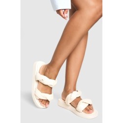 Breite Passform Slides Mit Twist-Detail - Off White - 38, Off White