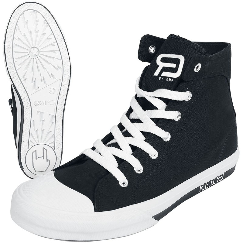 Sneaker high   schwarz/weiß "Walk The Line" von RED by EMP