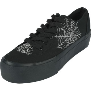 Gothicana by EMP - Gothic Sneaker - LowCut Plateau Sneaker With Spiderweb Embroidery - EU37 bis EU41 - für Damen - Größe EU37