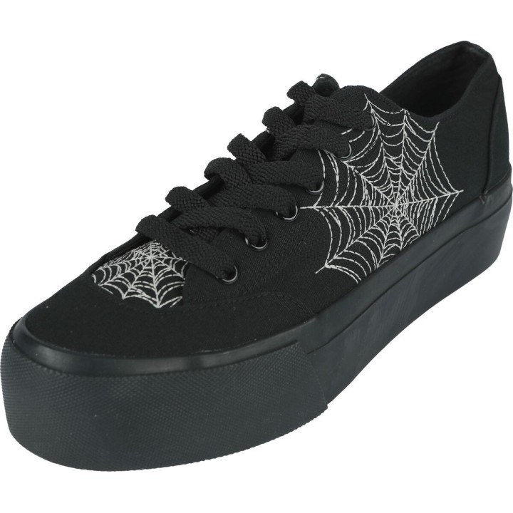 Gothicana by EMP - Gothic Sneaker - LowCut Plateau Sneaker With Spiderweb Embroidery - EU37 bis EU41 - für Damen - Größe EU37