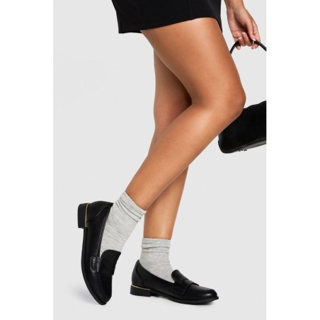 Basic Loafers Mit Gold-Detail - Black - 38, Black