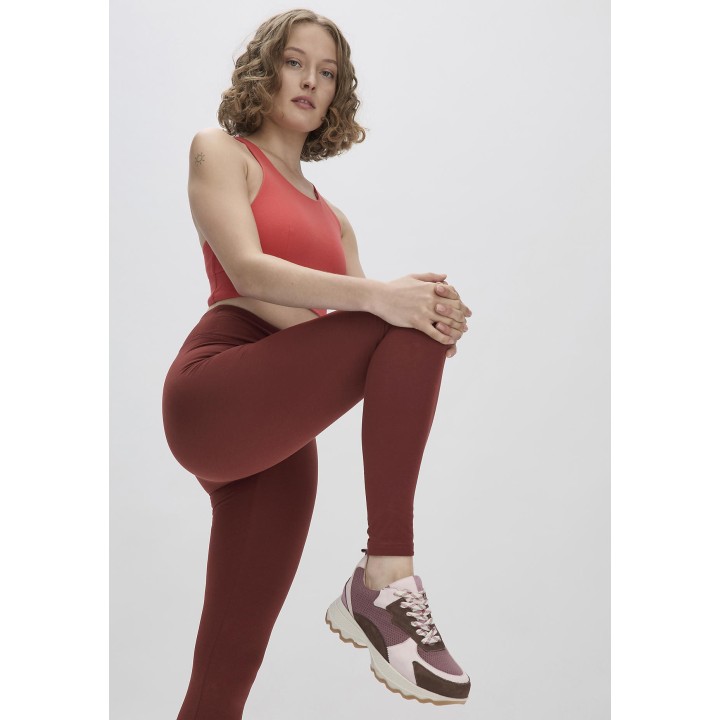 hessnatur Damen Sneaker Mesh Active mit chromfrei gegerbtem Nubuk-Leder und Bio-Baumwolle - rot - Größe 36