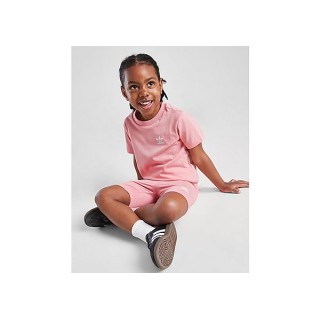 adidas Originals Girls' Essential Trefoil T-Shirt/Shorts Set Babys - Coral, Coral