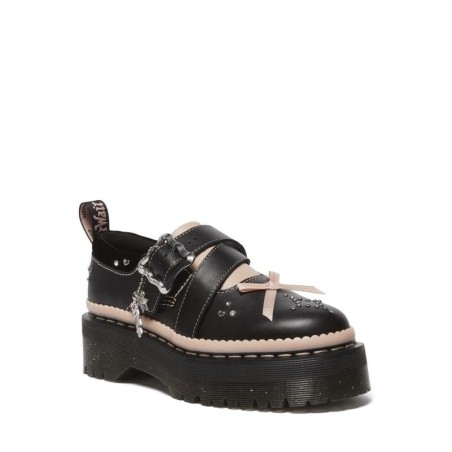 Dr. Martens Creepers - Kemsley Black+Powder Pink Nappa Lux+Ze You Velvet - EU36 bis EU41 - für Damen - Größe EU37 - schwarz