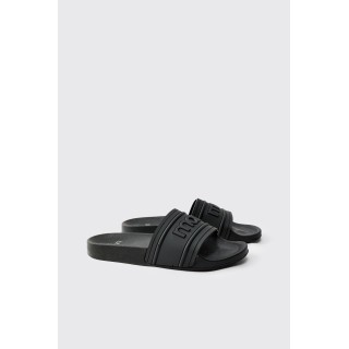 Slides mit Man-Logo - Schwarz - 41, Schwarz