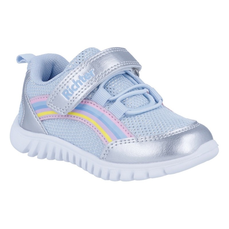 Richter Sneaker "Wallaby WMS: Mittel", Klettschuh mit Regenbogen-Print, Größenschablone zum Download