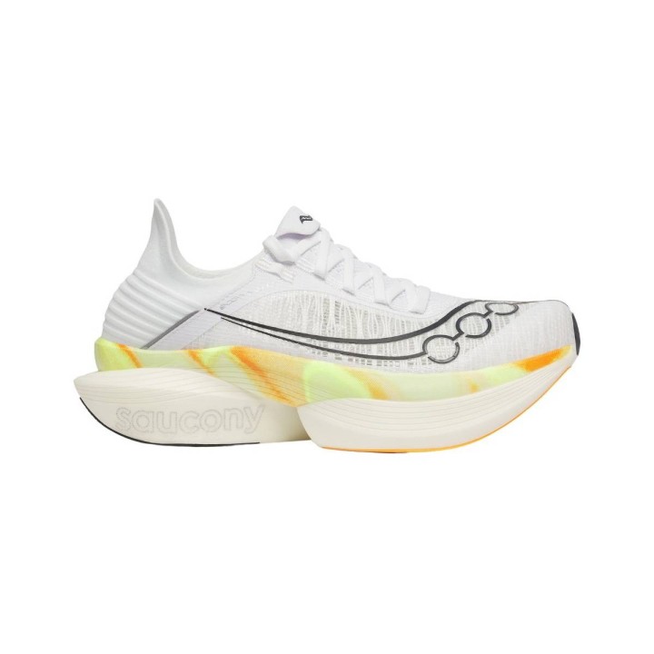 Saucony Endorphin Elite 2 Weiß Gelb SS25 Unisex Schuhe, Größe 41 - EUR