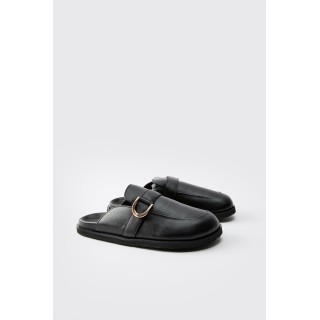 PU-Mules mit Schnallen-Detail - Schwarz - 41, Schwarz