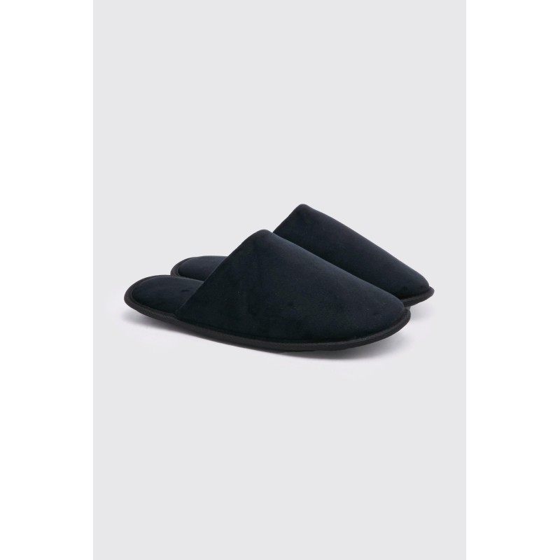 Velour-Hausschuhe - Schwarz - 9, Schwarz