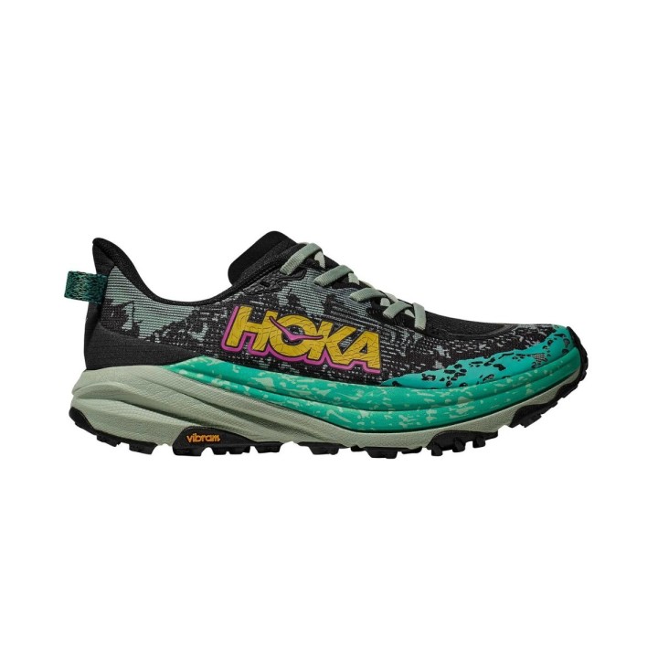 Hoka Speedgoat 6 Grün Schwarz  Damenschuhe, Größe EU 38