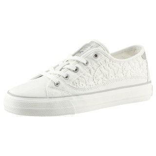 Mustang Shoes Sneaker, Freizeitschuh, Halbschuh, Schnürschuh mit seitlichem Häkel-Einsatz