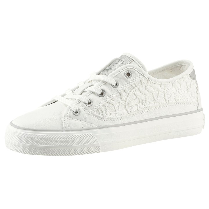 Mustang Shoes Sneaker, Freizeitschuh, Halbschuh, Schnürschuh mit seitlichem Häkel-Einsatz