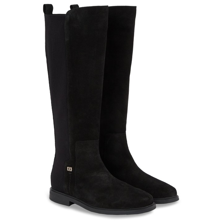 Tommy Hilfiger Stiefel "TOMMY ESSENTIALS LONGBOOT", mit breitem Stretcheinsatz, schmale Form