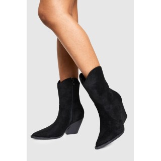 Westernstiefel Aus Wildlederimitat - Black - 38, Black