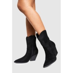 Westernstiefel Aus Wildlederimitat - Black - 38, Black
