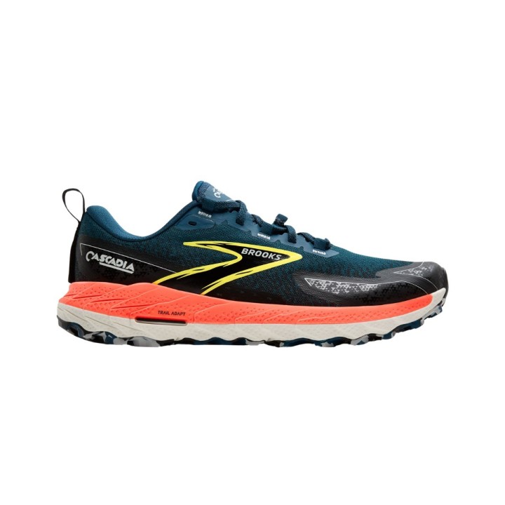 Brooks Cascadia 18 Schuhe Blau Rot SS25, Größe 42 - EUR