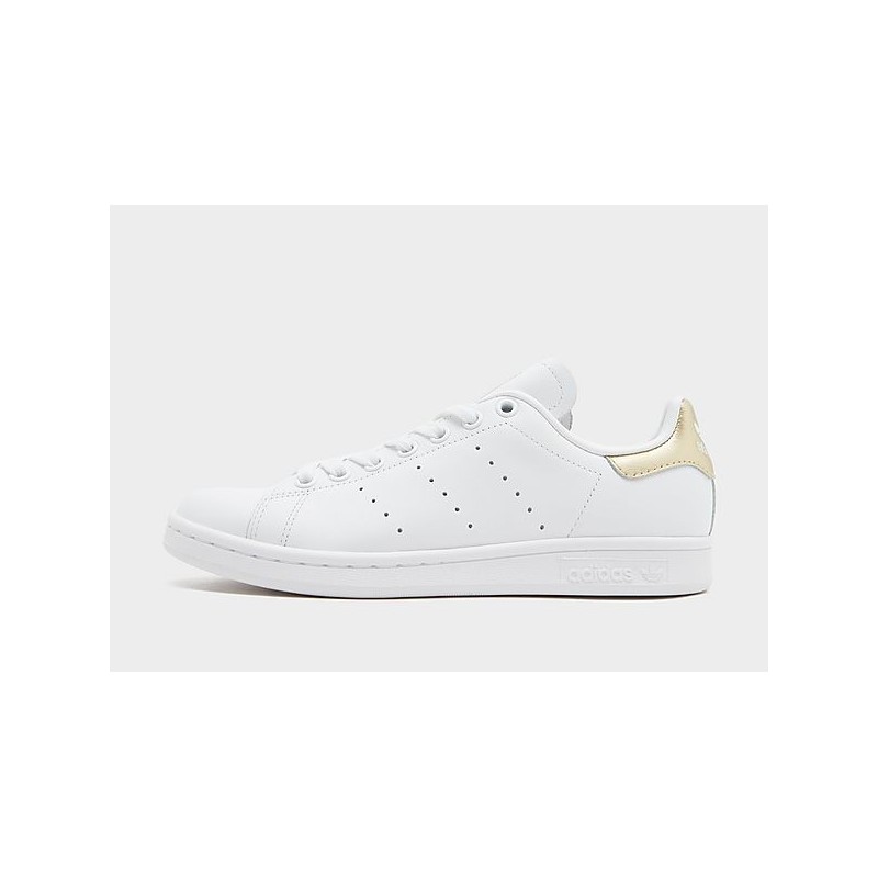 adidas Originals Stan Smith Shoes - Cloud White / Cloud White / Gold Met. - Womens, Cloud White / Cloud White / Gold Met.