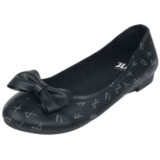 Black Premium by EMP Ballerinas mit Schleife und Print Ballerina schwarz