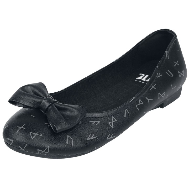 Black Premium by EMP Ballerinas mit Schleife und Print Ballerina schwarz