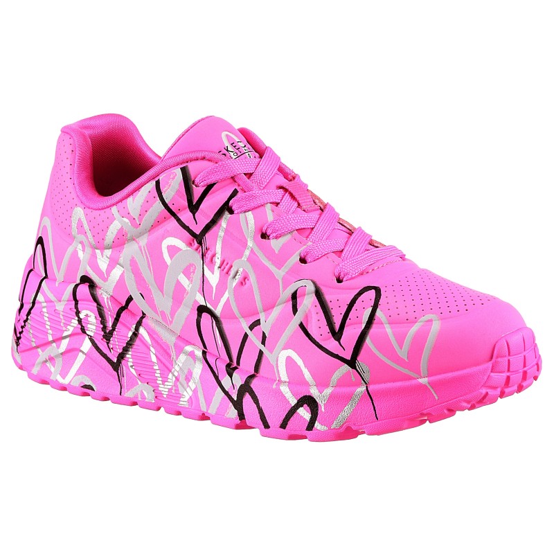 Skechers Sneaker "UNO LITE-METALLIC LOVE", Keil,-Schnürschuh, Skech-Air Funktion, Größenschablone zum Download