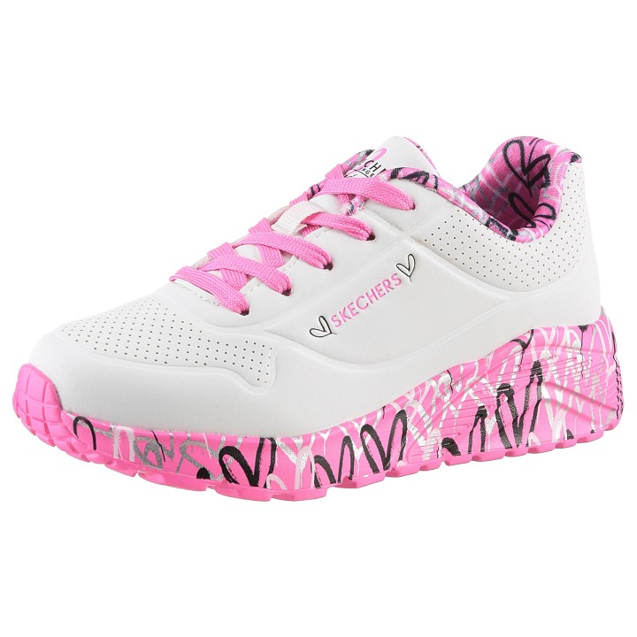 Skechers Sneaker "UNO LITE-LOVELY LUV", Schnürschuh mit bedruckter Sohle, Größenschablone zum Download
