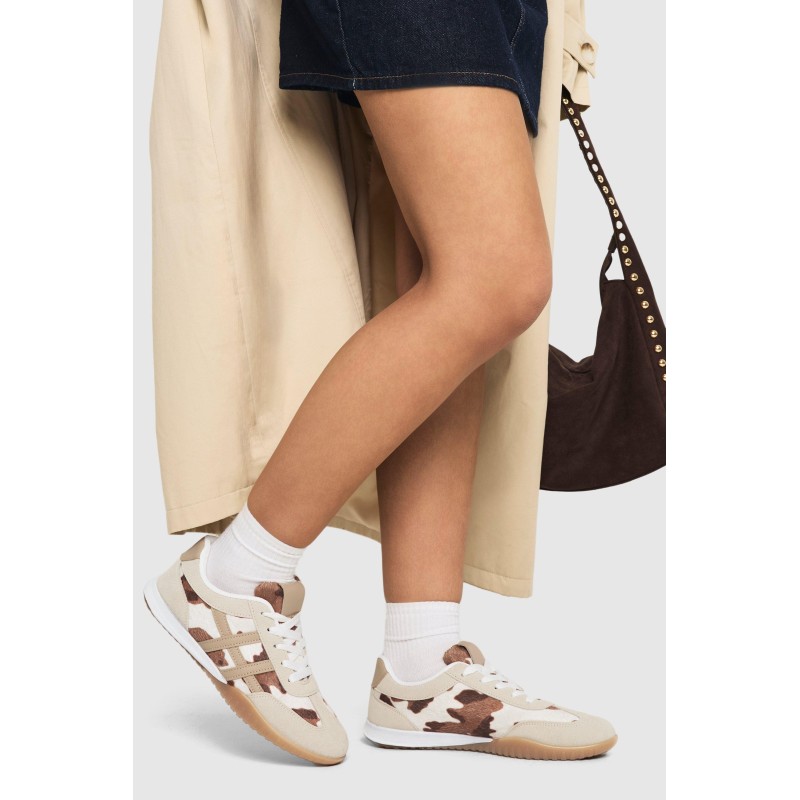 Kontrast-Sneaker Mit Gummi-Sohle - Beige - 37, Beige