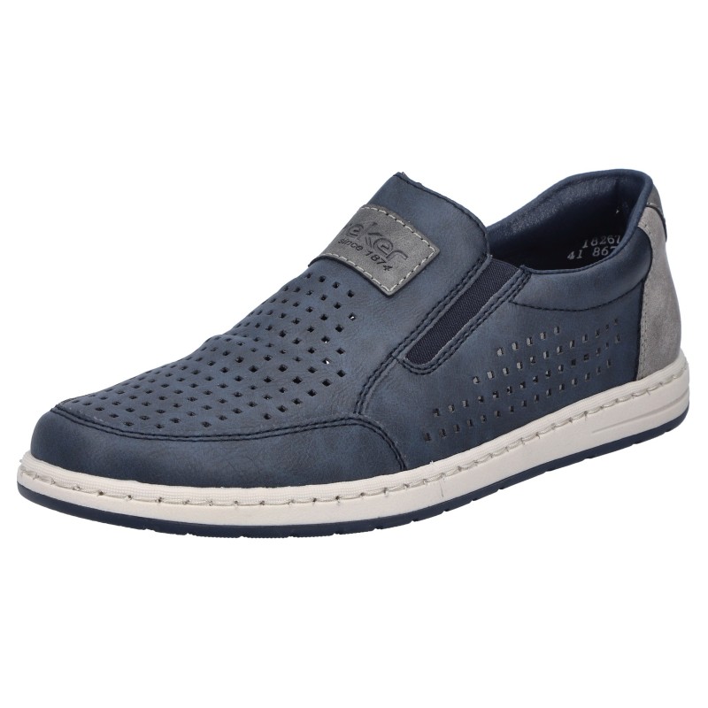 Rieker Slipper, Slip-on Sneaker, Loafer, Komfortschuh mit Gummizug für guten Sitz