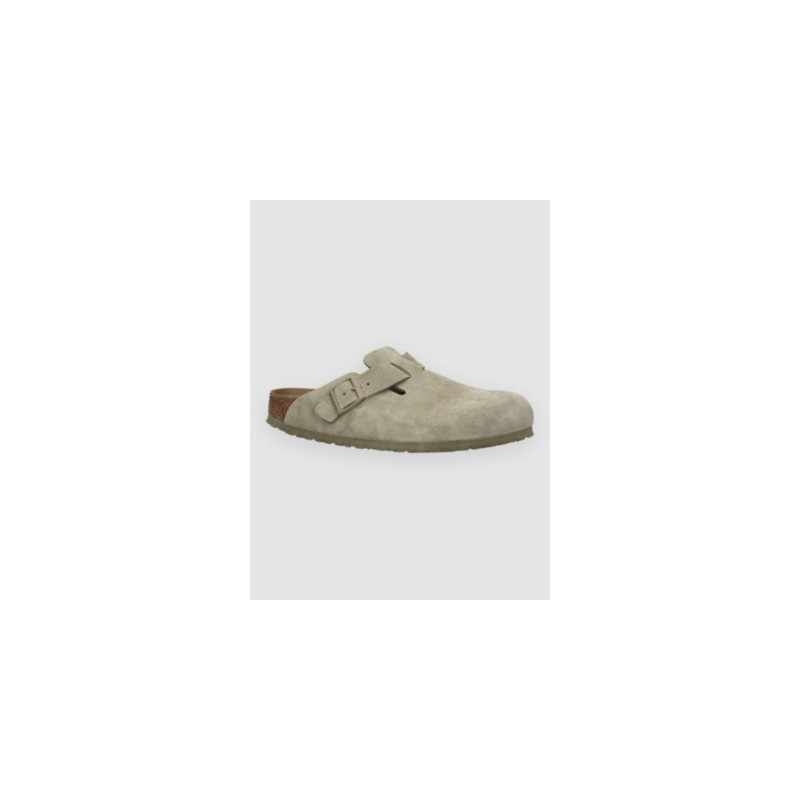 Birkenstock Boston Suede Leather Sandalen faded khaki