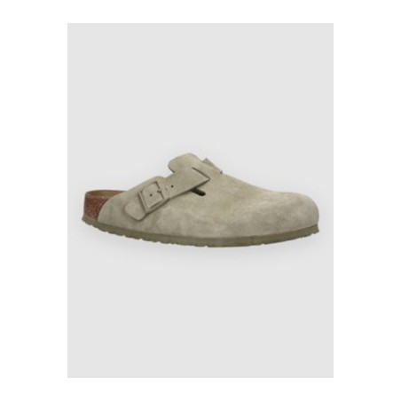 Birkenstock Boston Suede Leather Sandalen faded khaki