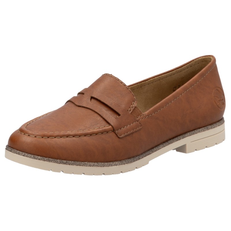 Rieker Slipper, Business Slipper, Mokassin, Schlupfschuh mit profilierter Laufsohle