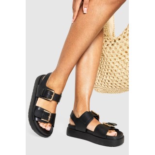 Klobige Dad-Sandalen Mit Schnallen-Detail - Black - 37, Black