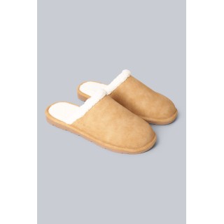 Vegane Unisex-Hausschuhe mit Sherpafutter - Beige