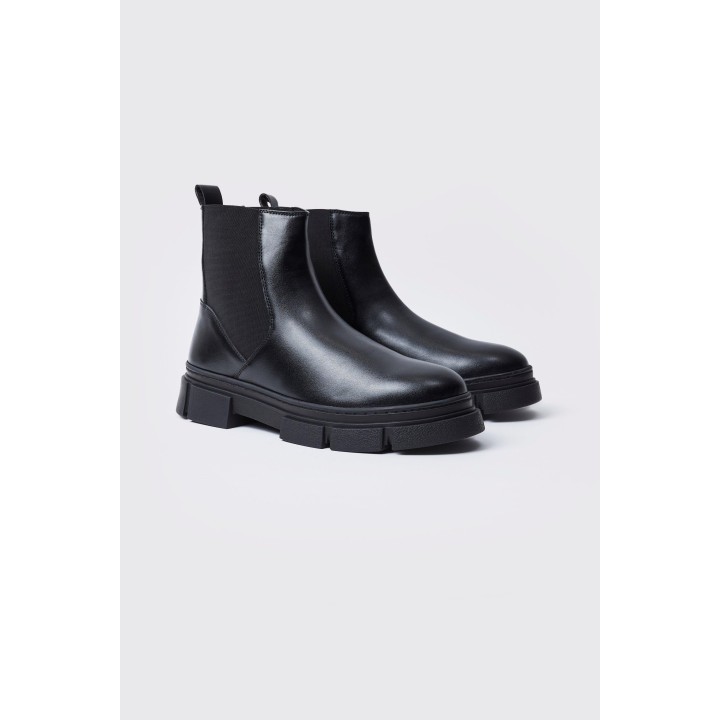 Chelsea-Stiefel mit dicker Sohle - Schwarz - 43, Schwarz