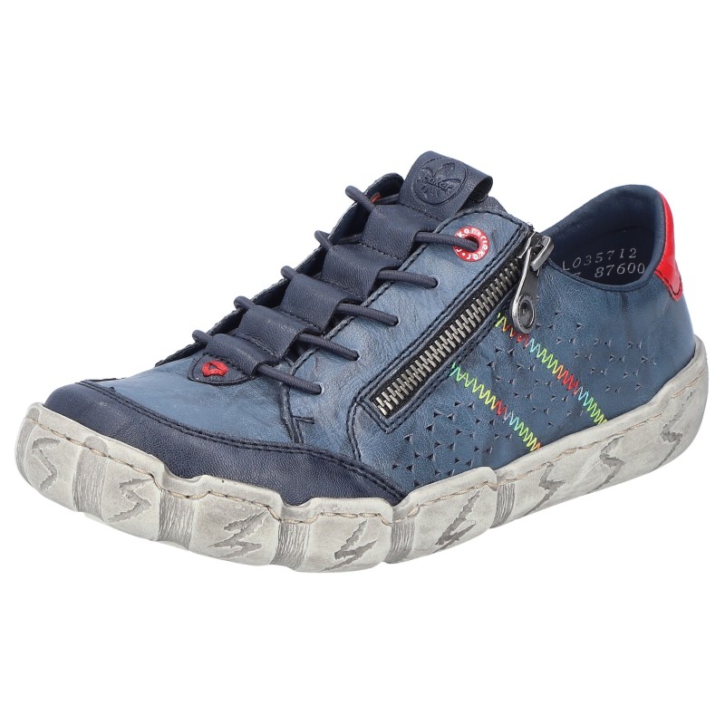 Rieker Sneaker, Freizeitschuh, Halbschuh, Schlupfschuh, mit bunter Ziernaht
