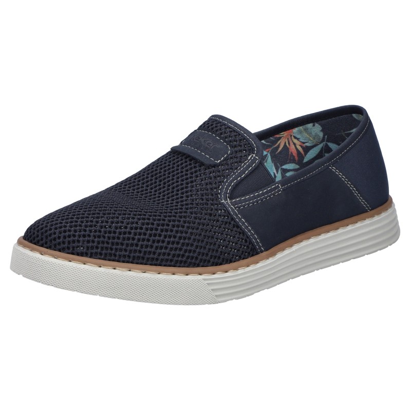 Rieker Slipper, Espadrilles, Sommerschuh mit kontrastfarbenen Ziernähten