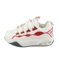 Buffalo Sneaker - HERO SKATE WHITE - EU36 bis EU41 - für Damen - Größe EU36 - weiß/rot