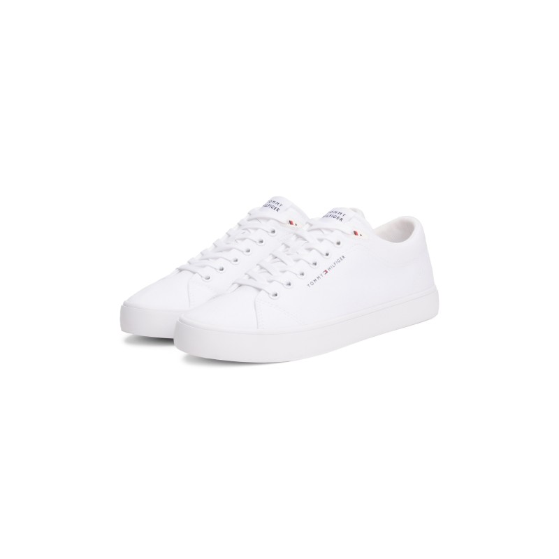 Tommy Hilfiger Sneaker "TH HI VULC LOW CORE CANVAS", Freizeitschuh, Halbschuh, Schnürer mit weich gepolstertem Schaftrand