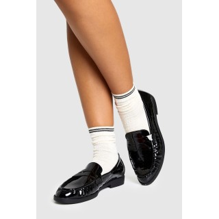 Loafers Mit Gerafftem Detail - Black - 38, Black